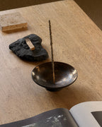 Handmade Black Stoneware Incense Bowl | For Everyday Ritual