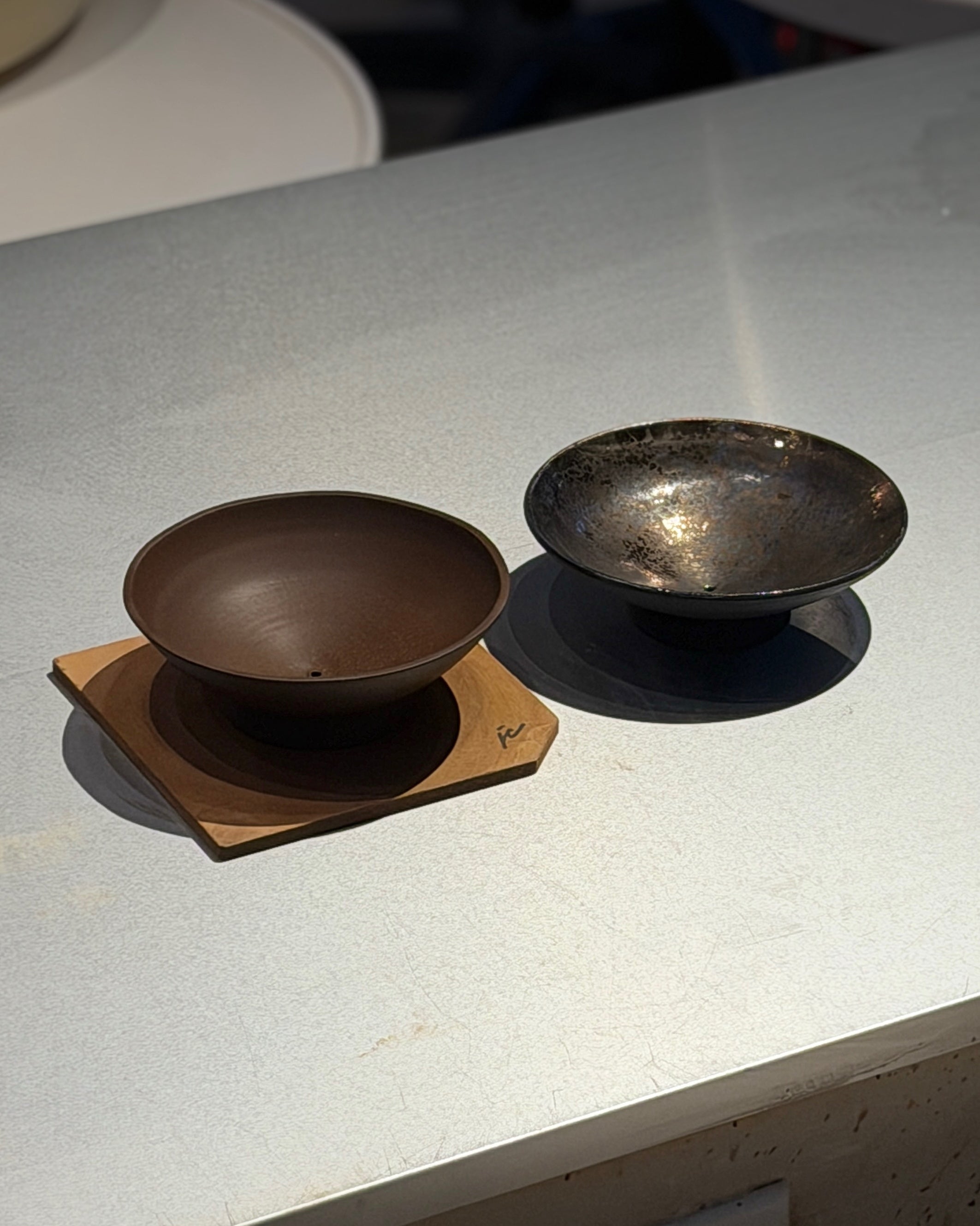 Handmade Black Stoneware Incense Bowl | For Everyday Ritual