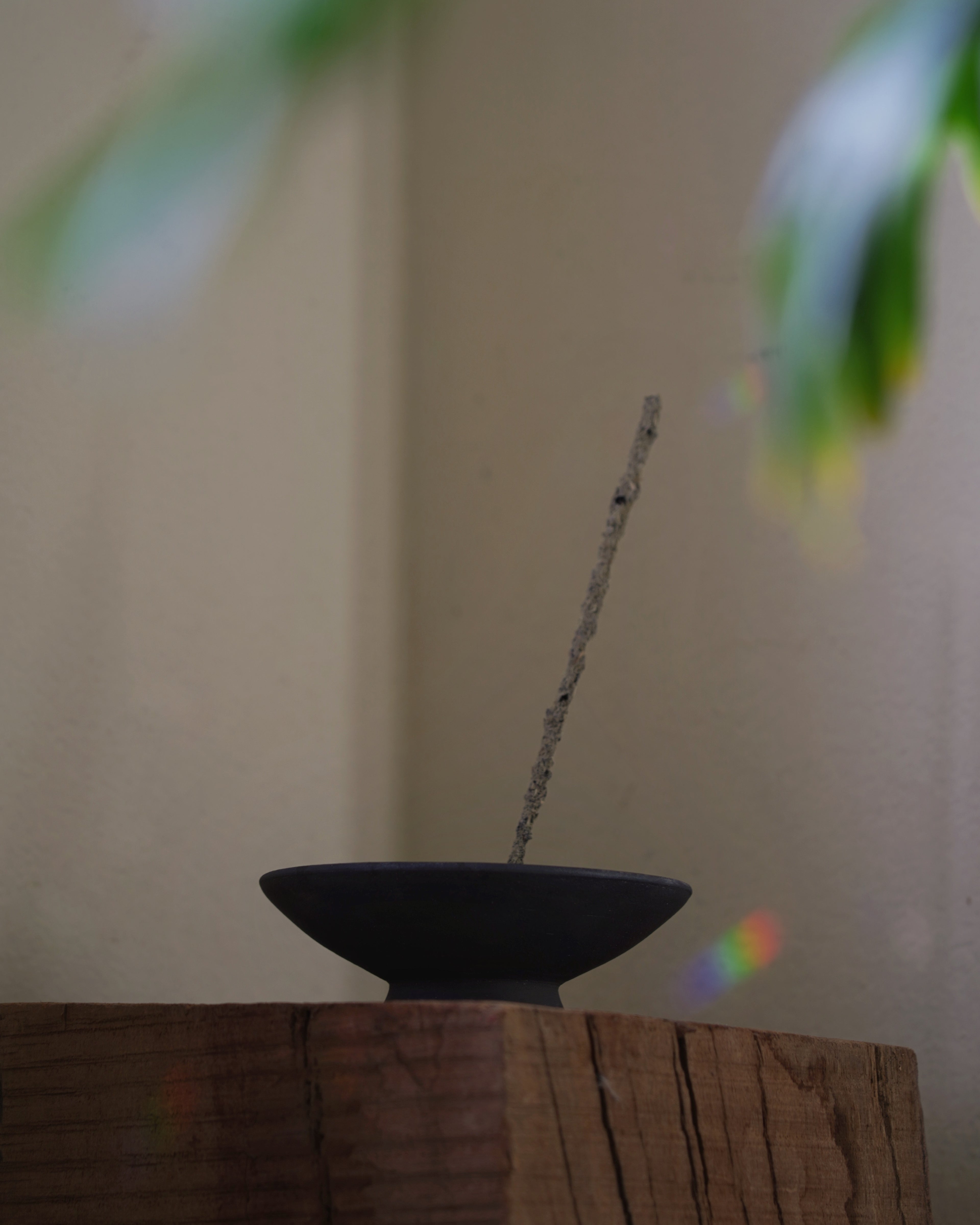 Handmade Black Stoneware Incense Bowl | For Everyday Ritual