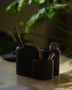 Handmade Black Stoneware Utensil Holder | For Everyday Objects