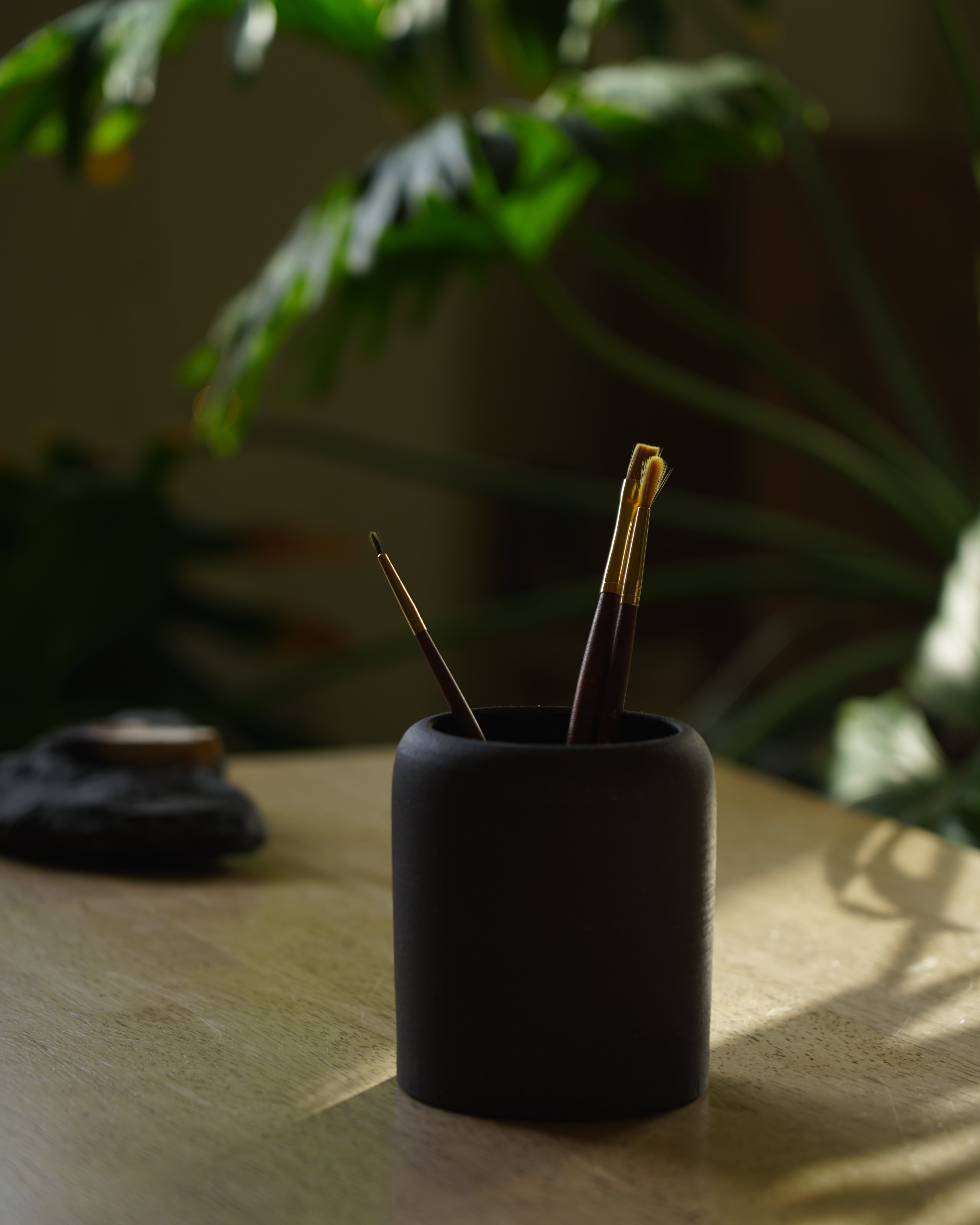 Handmade Black Stoneware Utensil Holder | For Everyday Objects