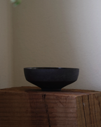 Handmade Black Stoneware Ikebana Bowl (Flower Spike Included) | Floral + Dining Vessel