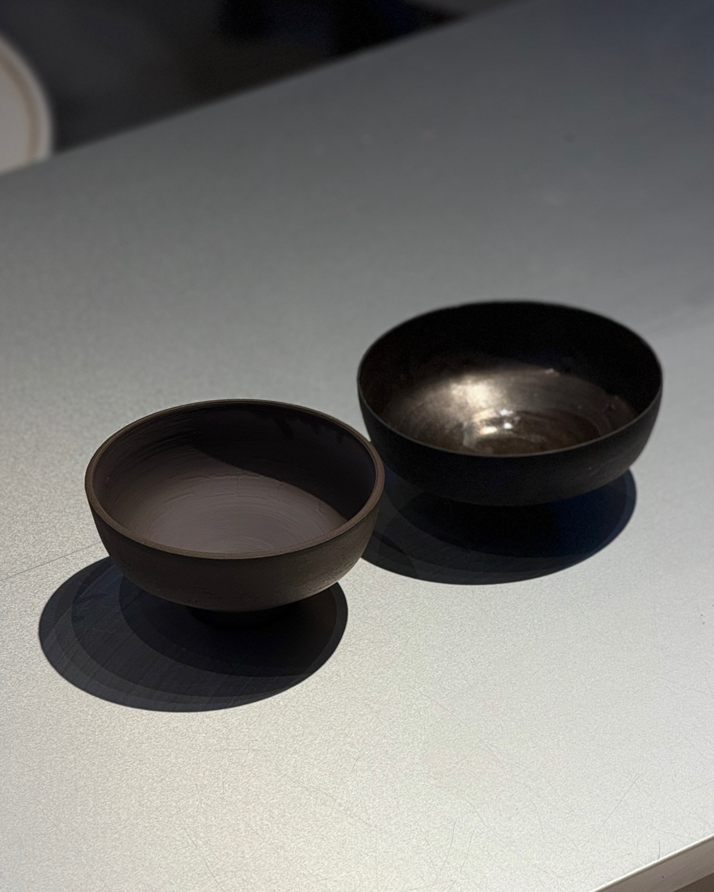 Handmade Black Stoneware Ikebana Bowl (Flower Spike Included) | Floral + Dining Vessel