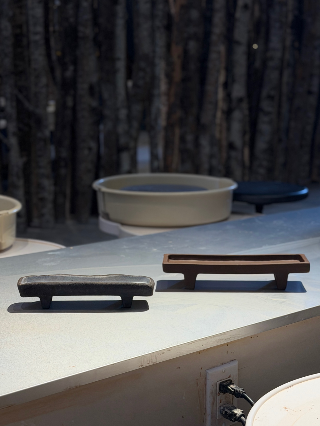 Handbuilt Stoneware Footed Display Tray | For Everyday Objects