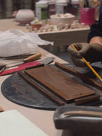Handbuilt Stoneware Footed Display Tray | For Everyday Objects